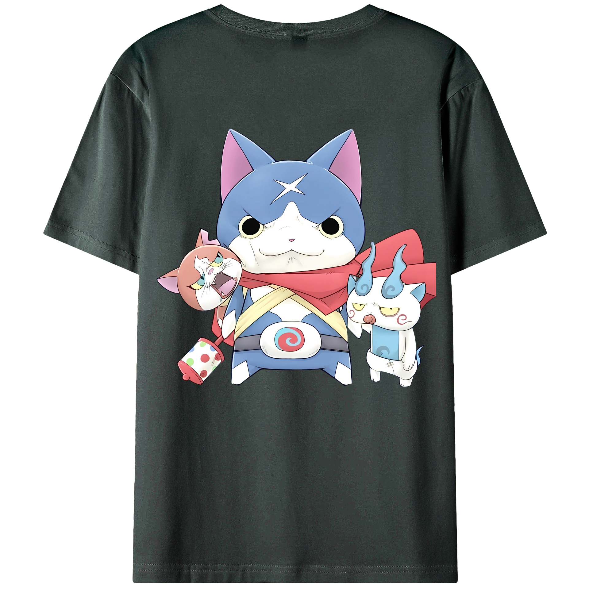 （画像用） 妖怪ウォッチ Yo-kai Watch 綿100％ メンズ半袖Tシャツ（バックプリント） 通気性